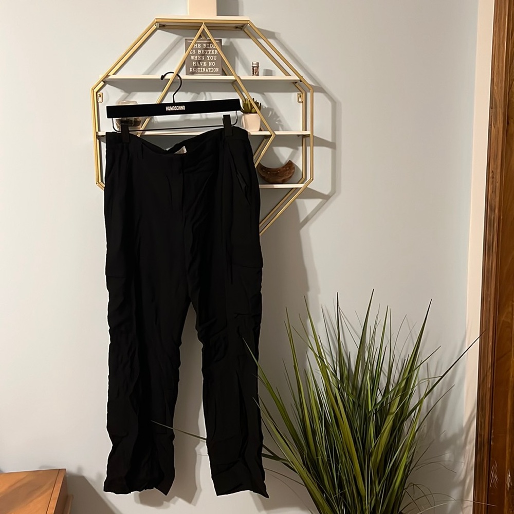 Black Lightweight Wide Leg Cargos